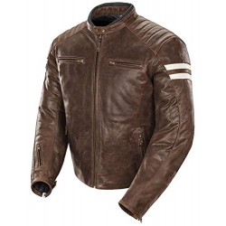 Men's Vintage Distressed Brown Motorcycle Leather Jacket 