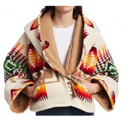 Beth Dutton Poncho Style Hooded Aztec Jacket